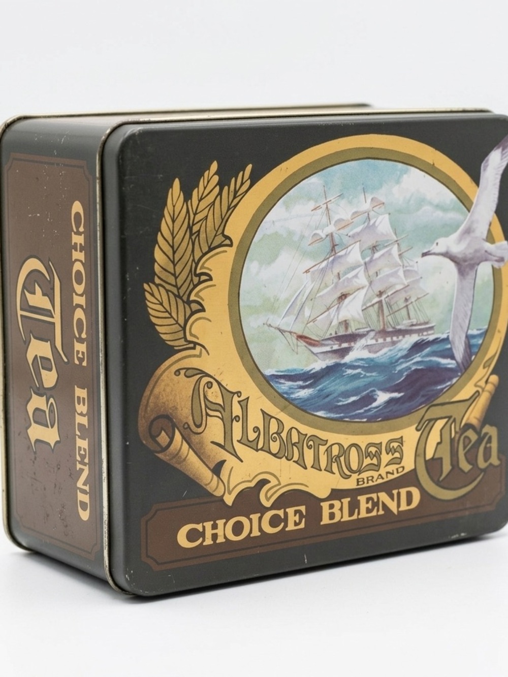 Vintage Albatross Brand Tea Tin - Nautical Clipper Ship - England